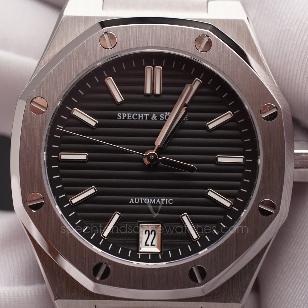 Specht & Söhne SP0019A3 Automático — Octogonal 37mm, pulseira de aço, vista 3
