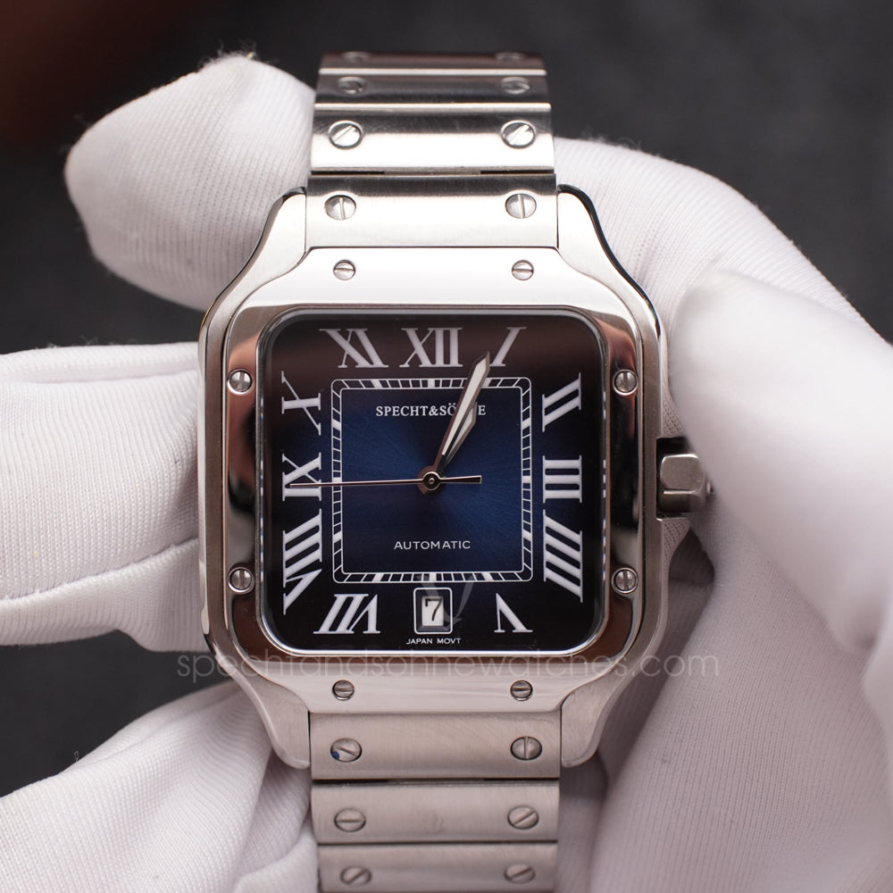 Specht & Söhne SP0037A2 Automático — Quadrado com Parafusos 37mm, pulseira de aço, vista 2