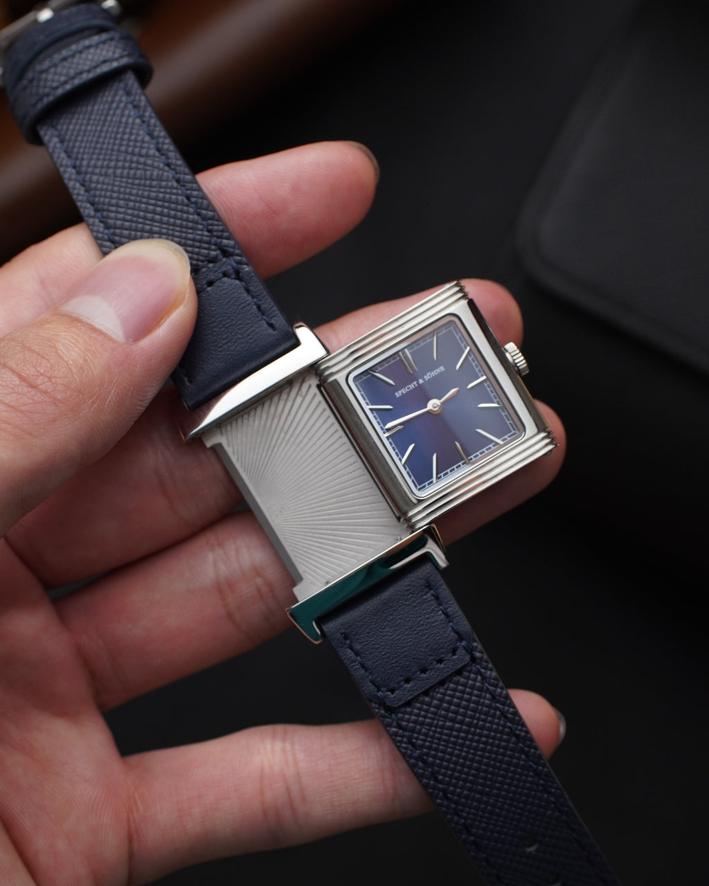 Specht & Söhne SP0029Q3 Quartz — Retangular Reversível, pulseira de couro, vista 3