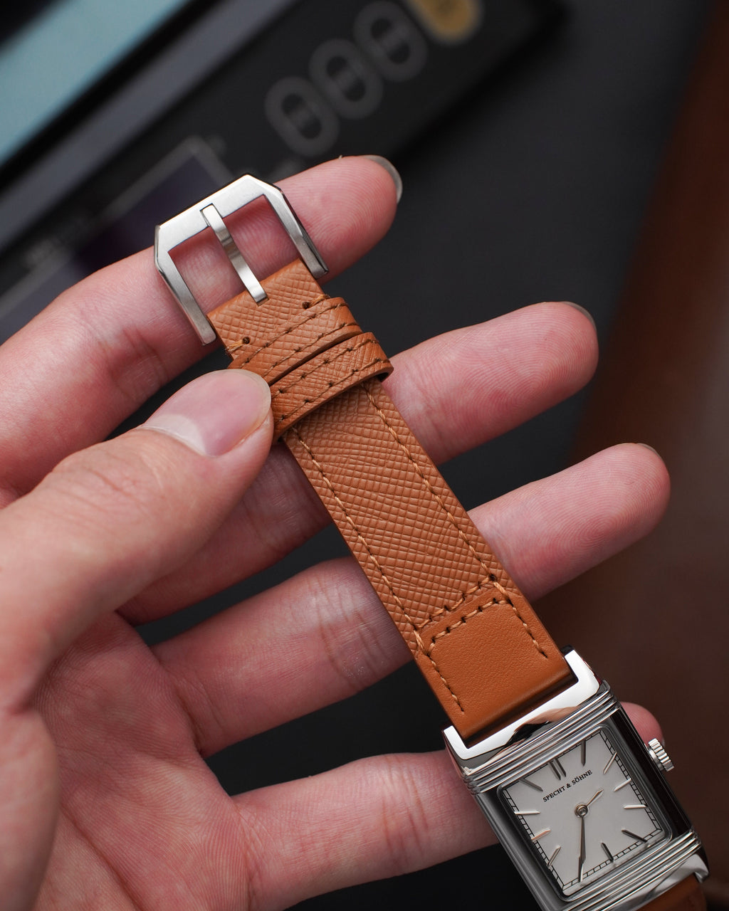 Specht & Söhne SP0029Q2 Quartz — Retangular Reversível, pulseira de couro, vista 7