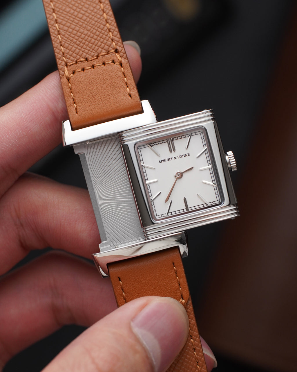 Specht & Söhne SP0029Q2 Quartz — Retangular Reversível, pulseira de couro, vista 4