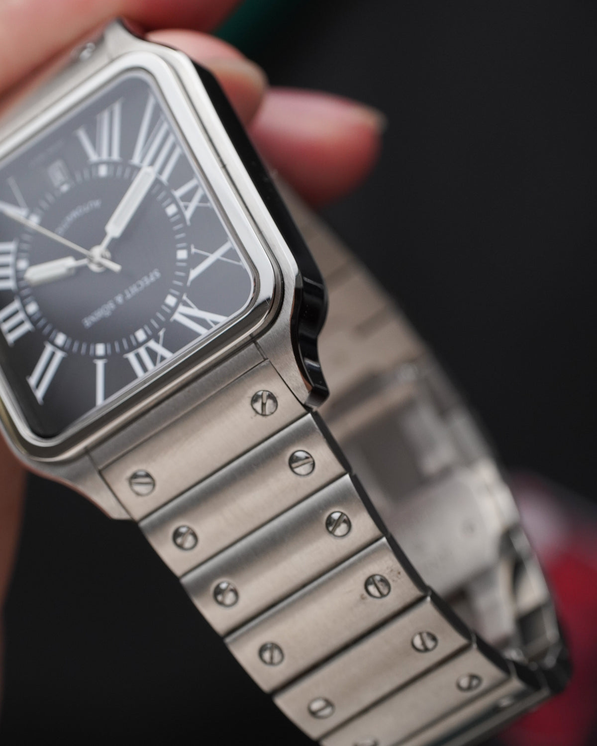 Specht & Söhne SP0021A5 Automático — Quadrado 34mm, pulseira de aço, vista 4
