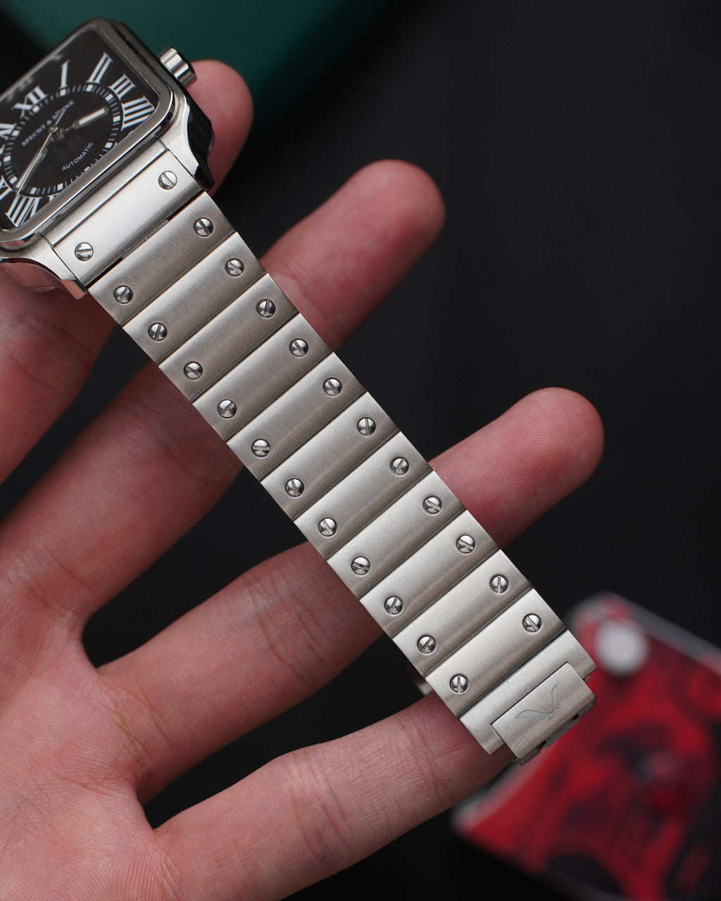 Specht & Söhne SP0021A5 Automático — Quadrado 34mm, pulseira de aço, vista 7