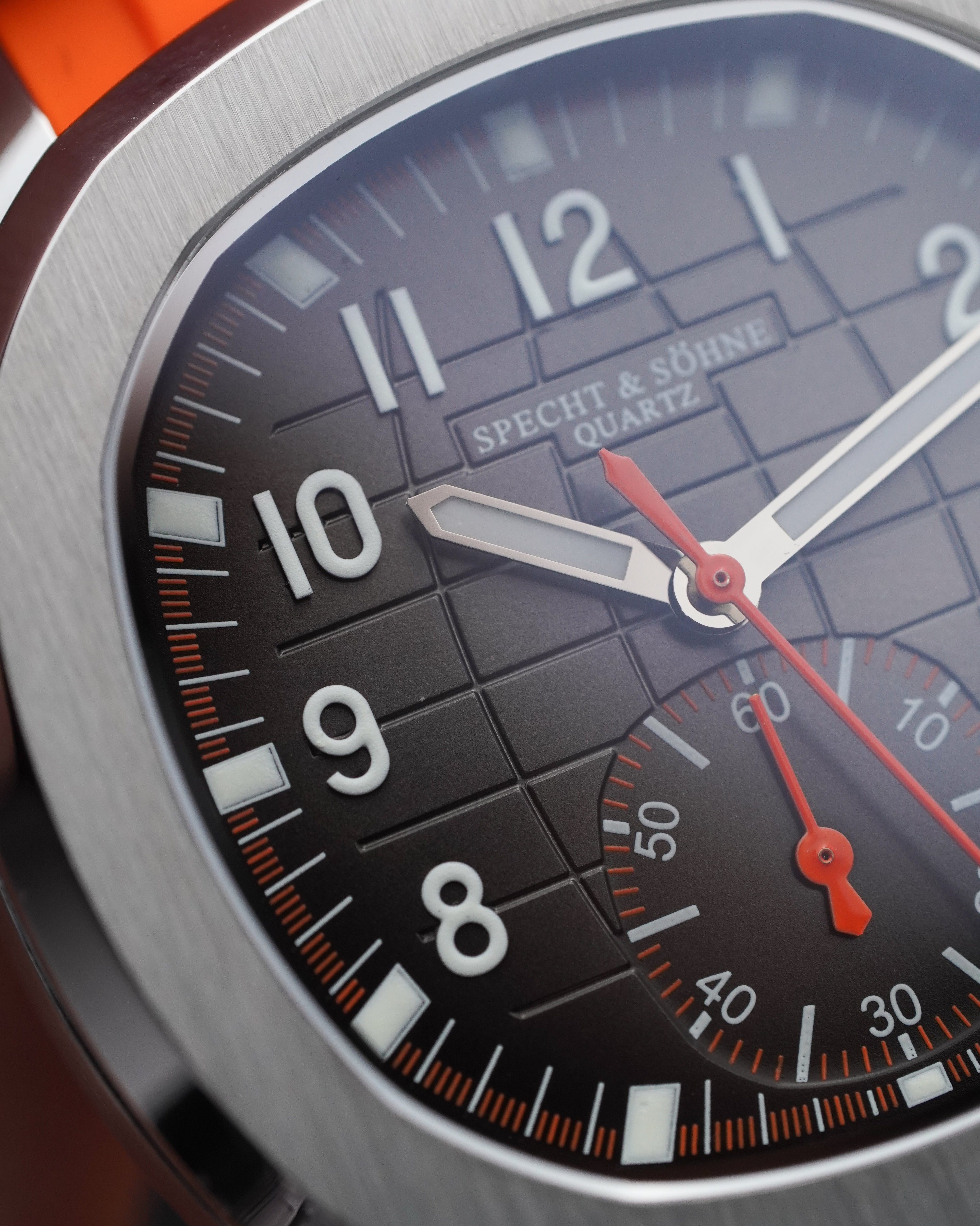Specht & Söhne SP0006Q1 Quartz — Cronógrafo Esportivo 42mm, pulseira de silicone, vista 5