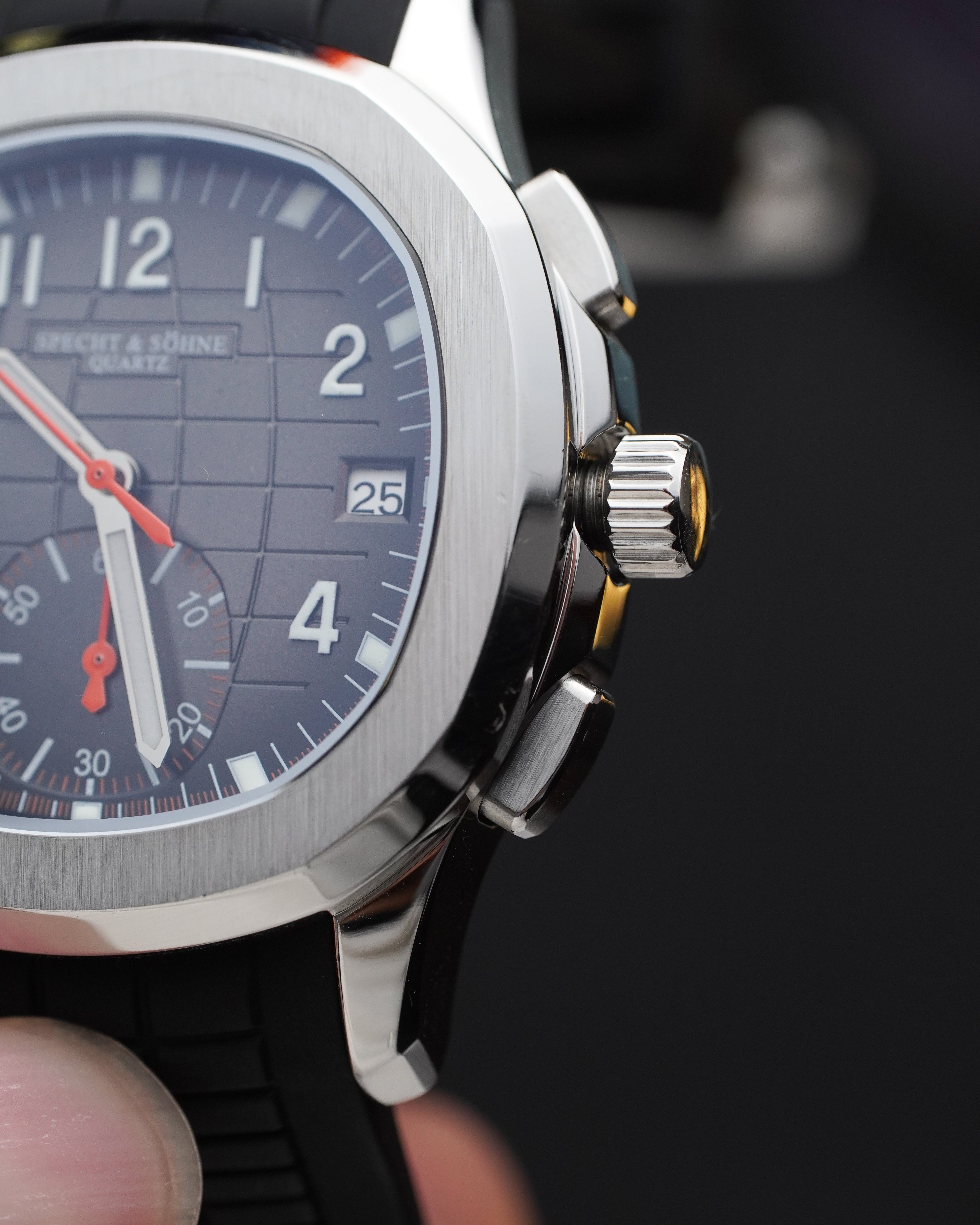 Specht & Söhne SP0006Q2 Quartz — Cronógrafo Esportivo 42mm, pulseira de silicone, vista 6