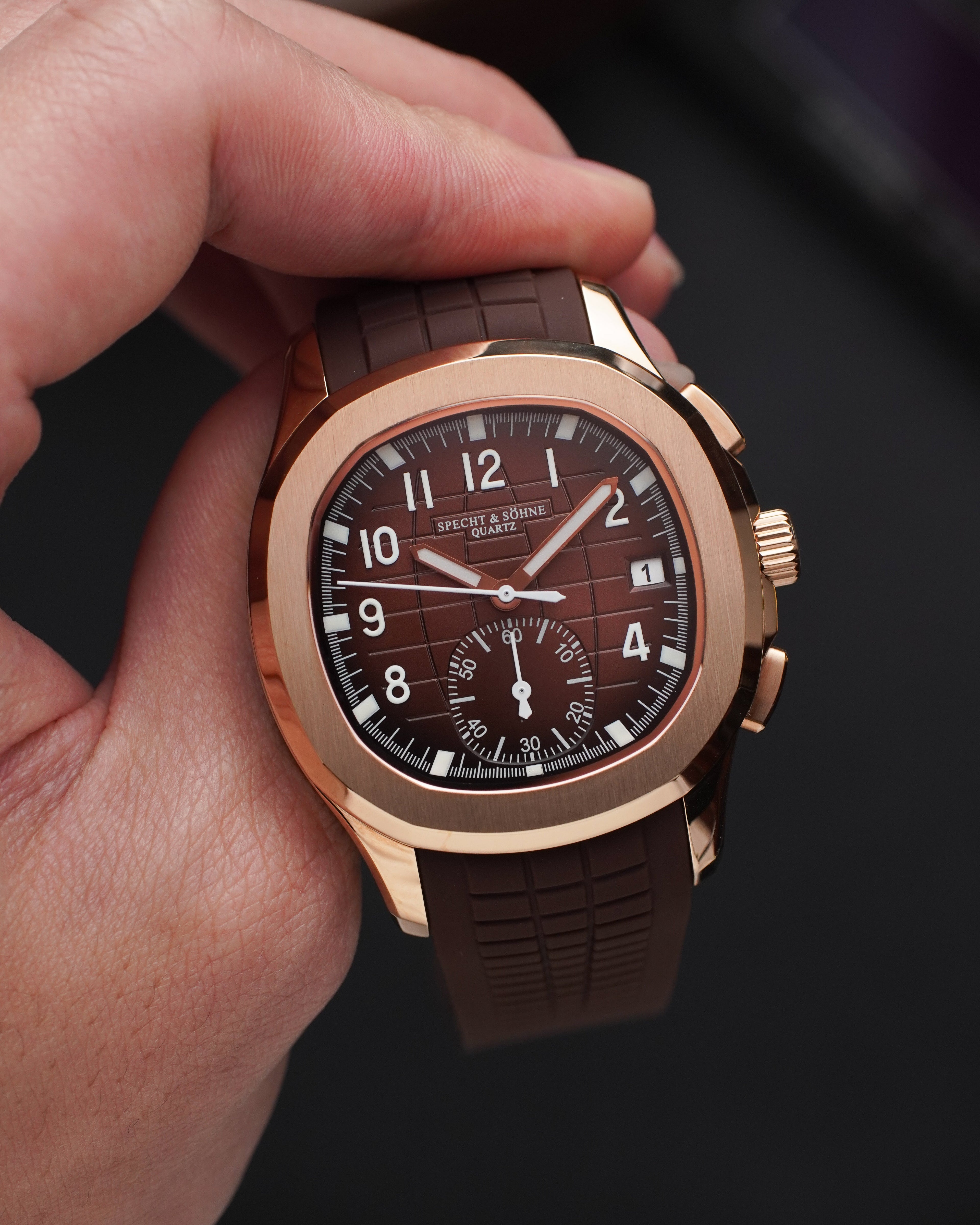Specht & Söhne SP0006Q5 Quartz — Cronógrafo Esportivo 42mm, pulseira de silicone, vista 2