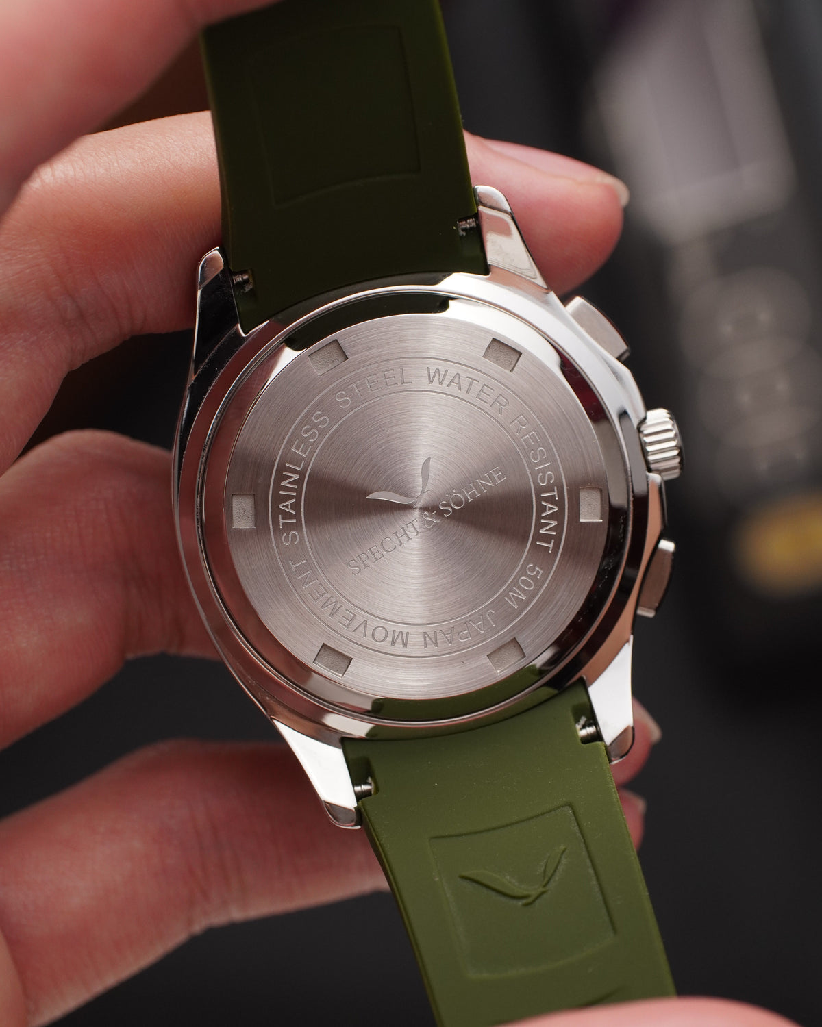 Specht & Söhne SP0006Q4 Quartz — Cronógrafo Esportivo 42mm, pulseira de silicone, vista 7