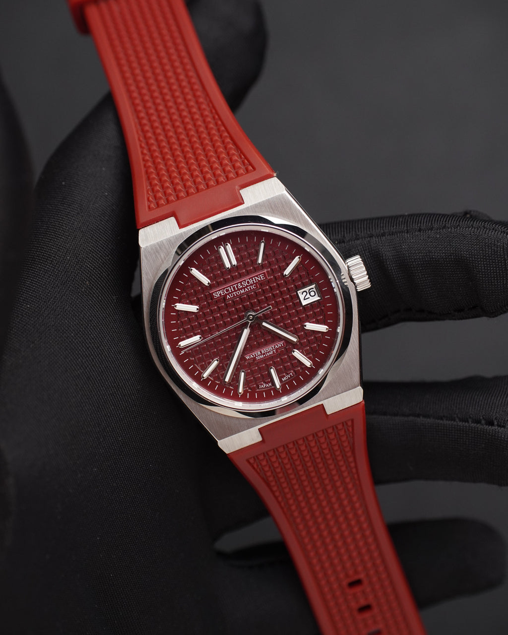 Specht & Söhne SP0007A6-37-R Automático — Tonneau 37mm, pulseira de aço, vista 3