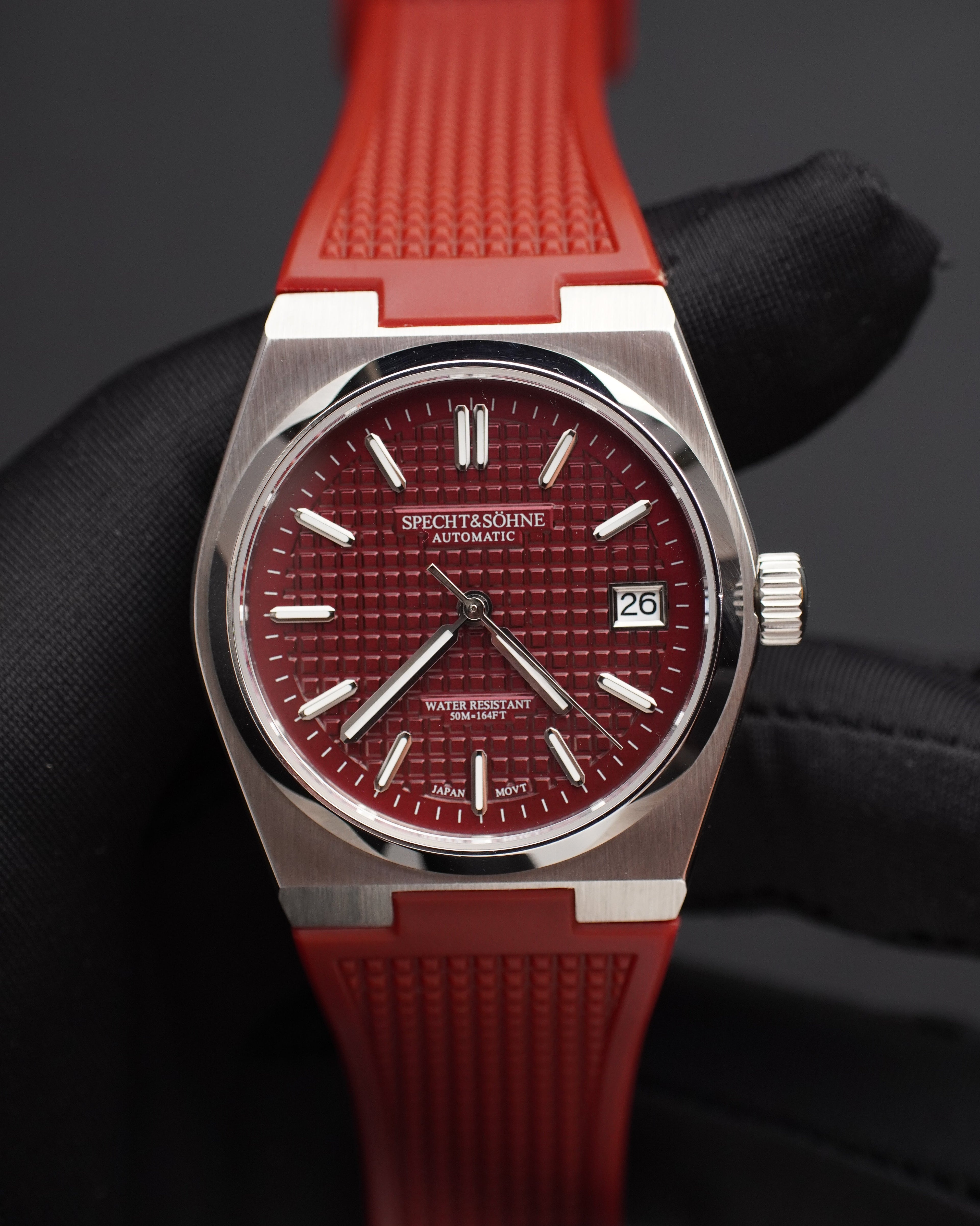 Specht & Söhne SP0007A6-37-R Automático — Tonneau 37mm, pulseira de aço, vista 2