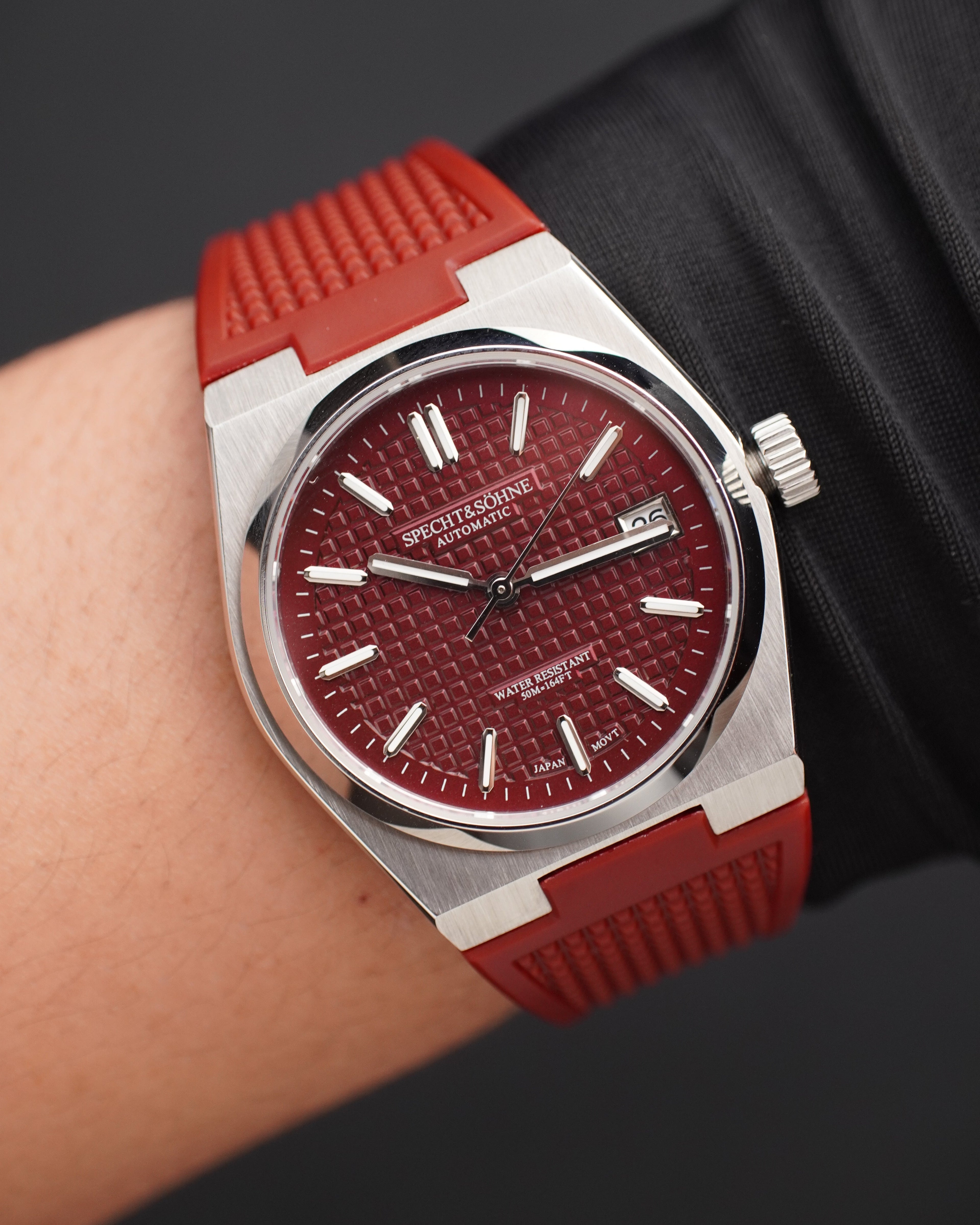 Specht & Söhne SP0007A6-37-R Automático — Tonneau 37mm, pulseira de aço, vista 4