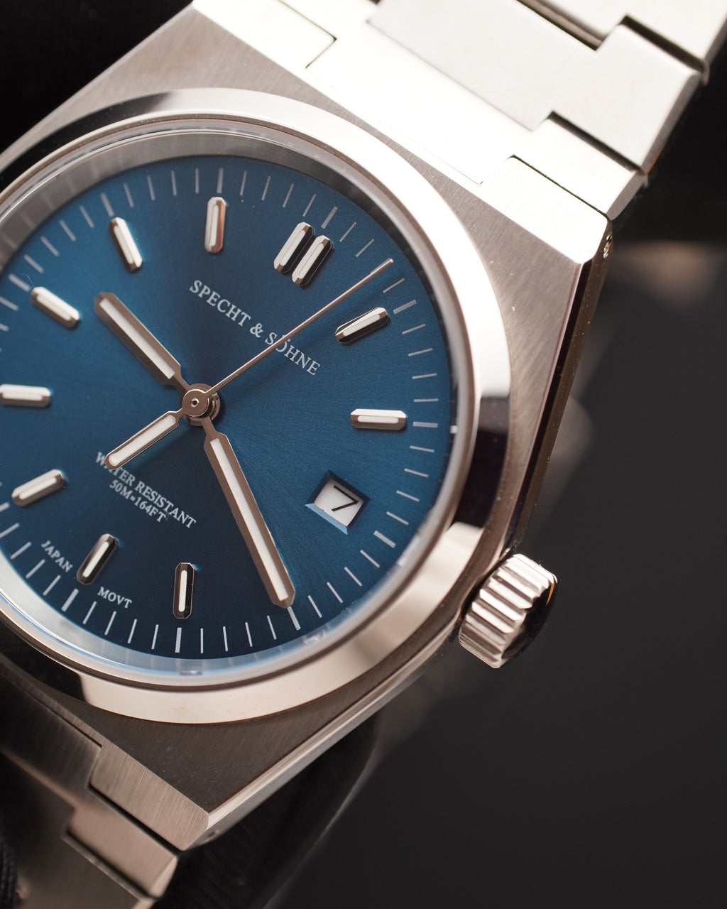 Specht & Söhne SP0002Q3-37 Quartz — Tonneau 37mm Quartzo, pulseira de aço, vista 5