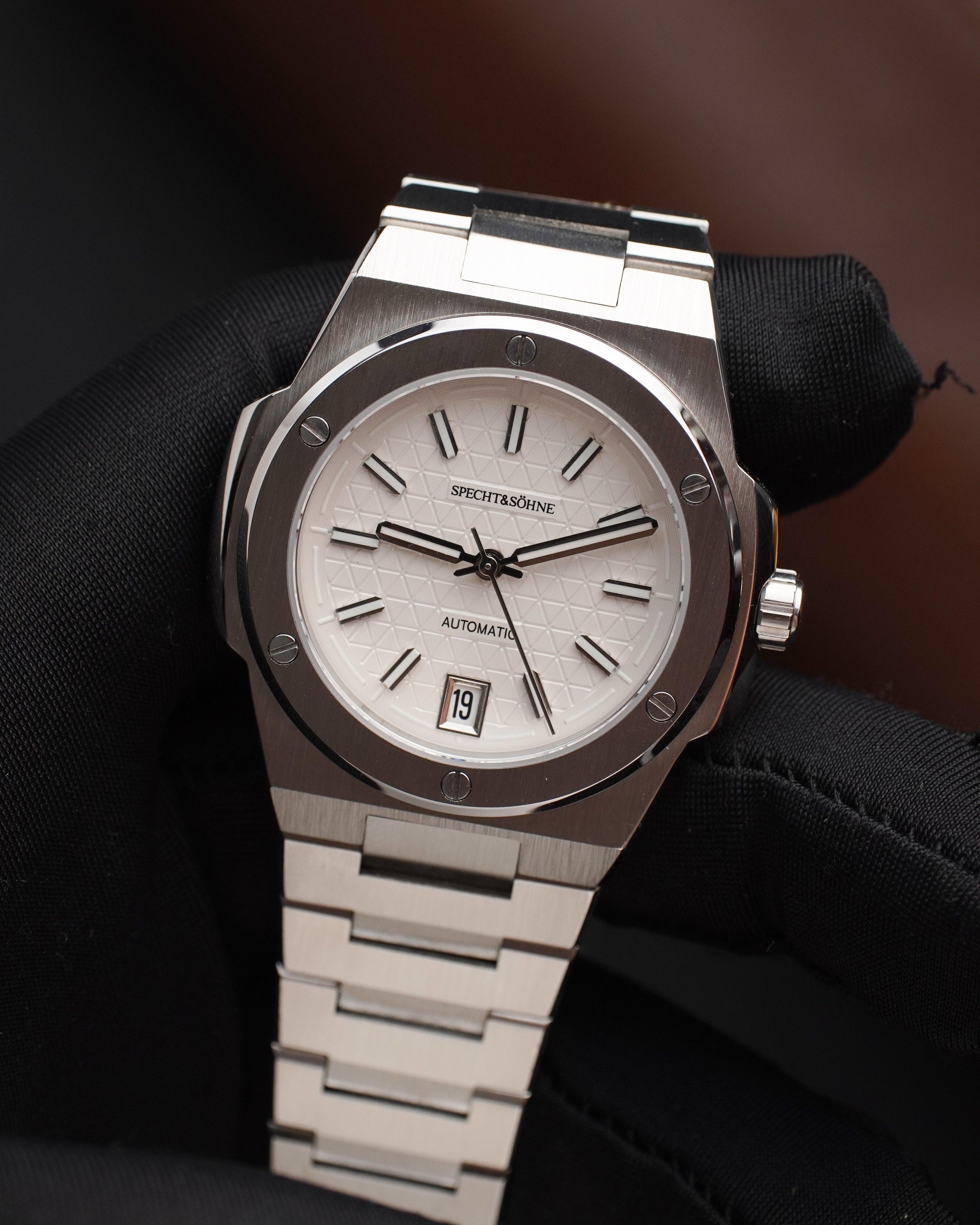 Specht & Söhne SP0022A2 Automático — Redondo 37mm, pulseira de aço, vista 3