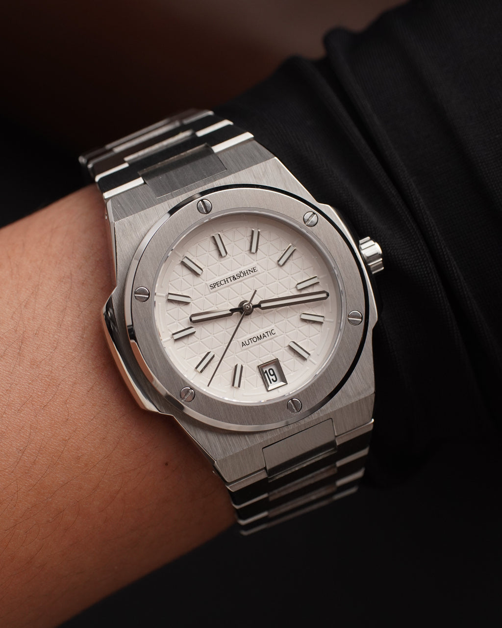 Specht & Söhne SP0022A2 Automático — Redondo 37mm, pulseira de aço, vista 4