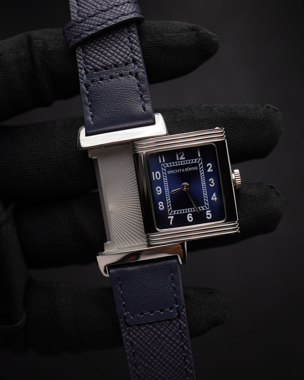 Specht & Söhne SP0029Q3-AN Quartz — Retangular Reversível, pulseira de couro, vista 2
