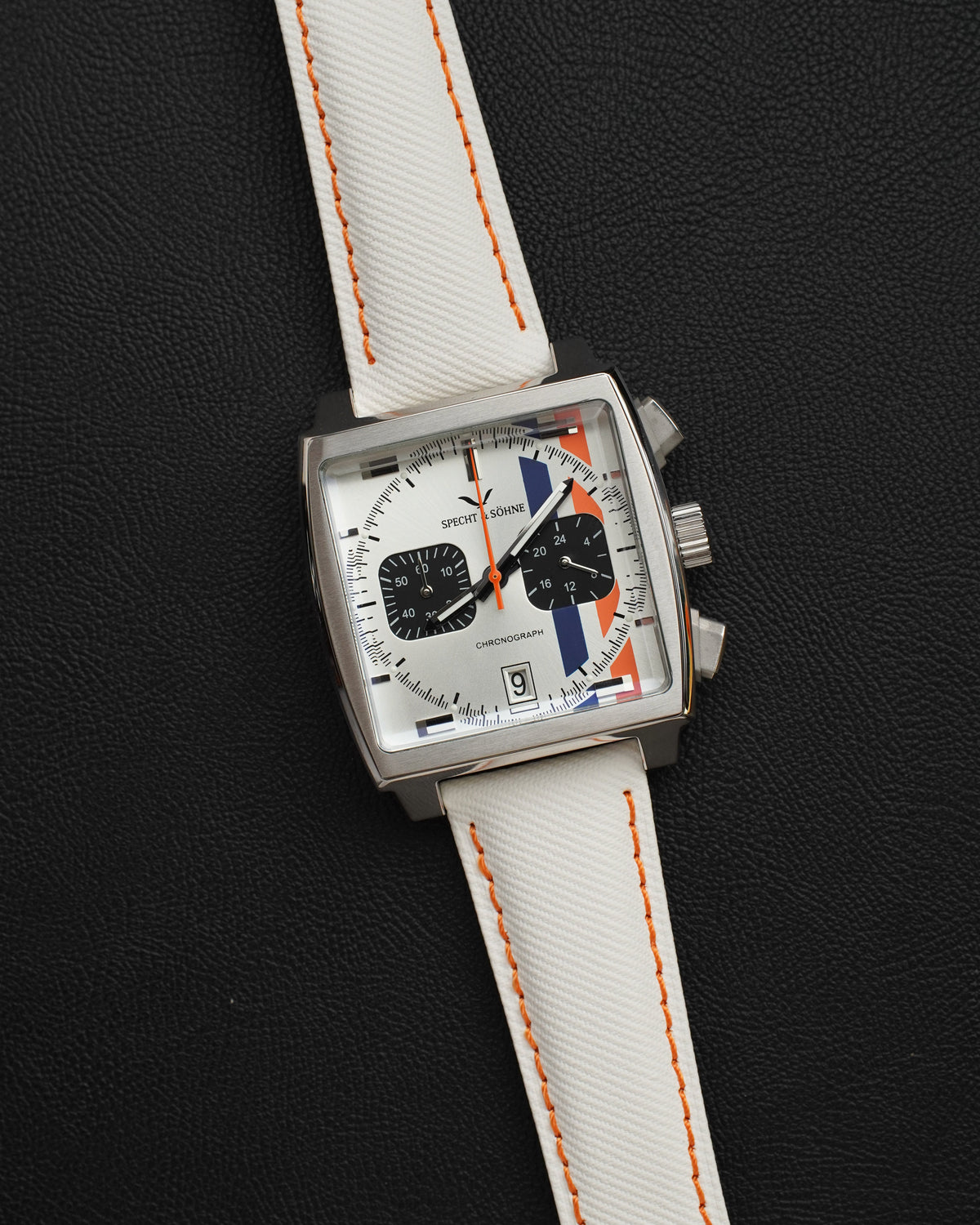 Specht & Söhne SP0009Q6 Quartz — Cronógrafo Quadrado 39mm, pulseira de couro, vista 2