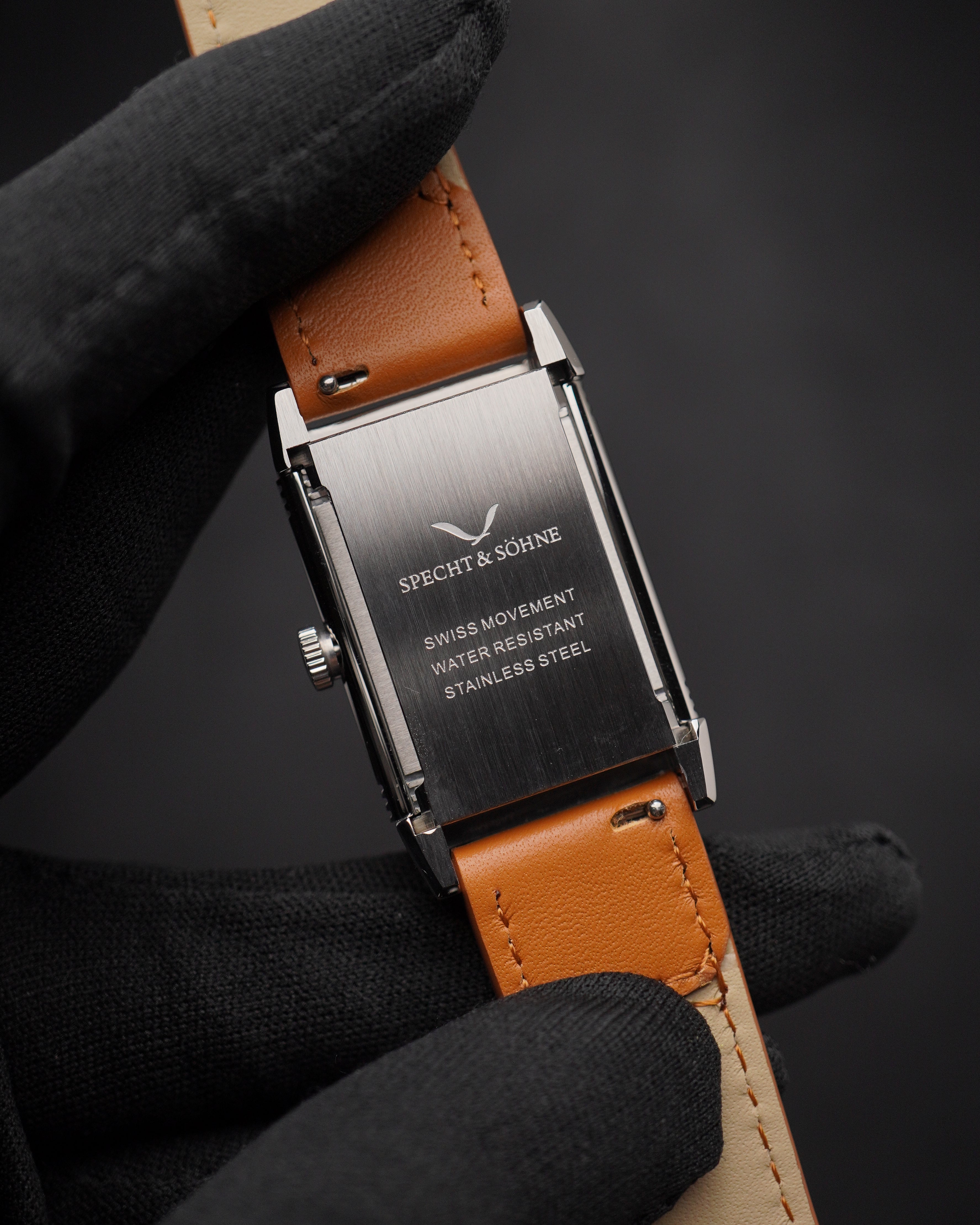 Specht & Söhne SP0029Q2-AN Quartz — Retangular Reversível, pulseira de couro, vista 6