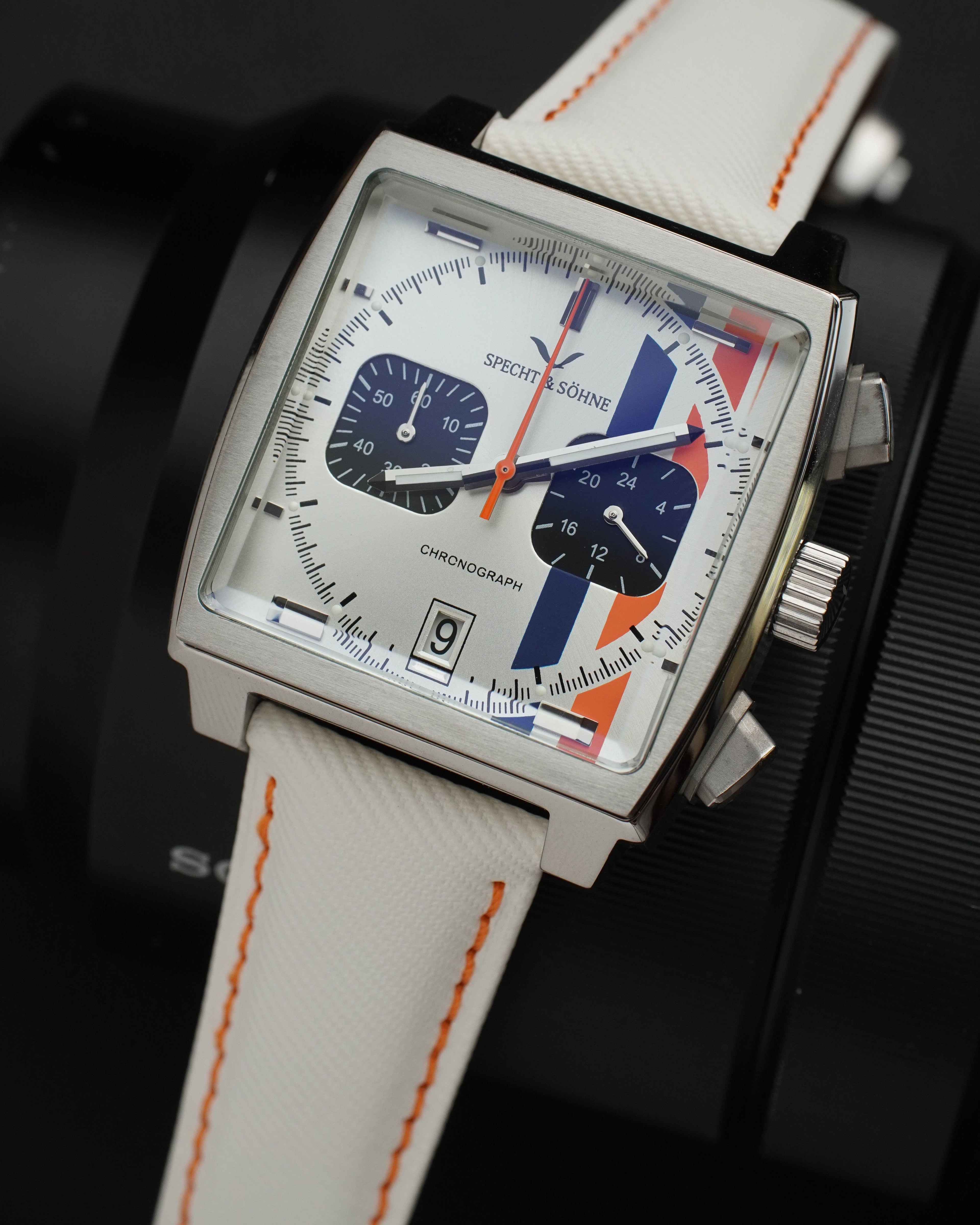 Specht & Söhne SP0009Q6 Quartz — Cronógrafo Quadrado 39mm, pulseira de couro, vista 4