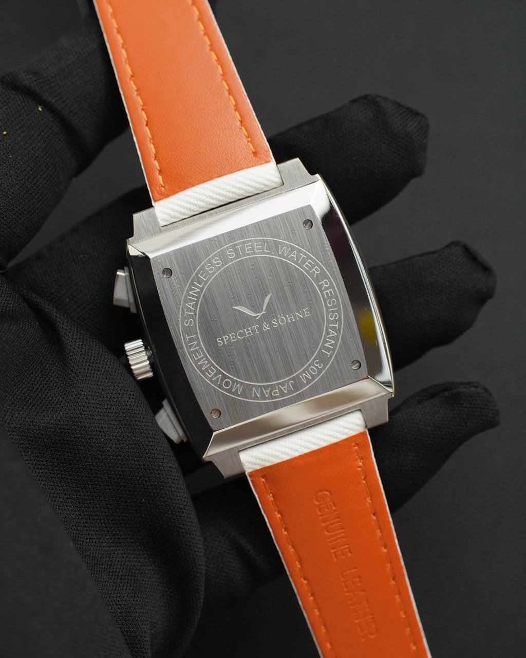 Specht & Söhne SP0009Q6 Quartz — Cronógrafo Quadrado 39mm, pulseira de couro, vista 8