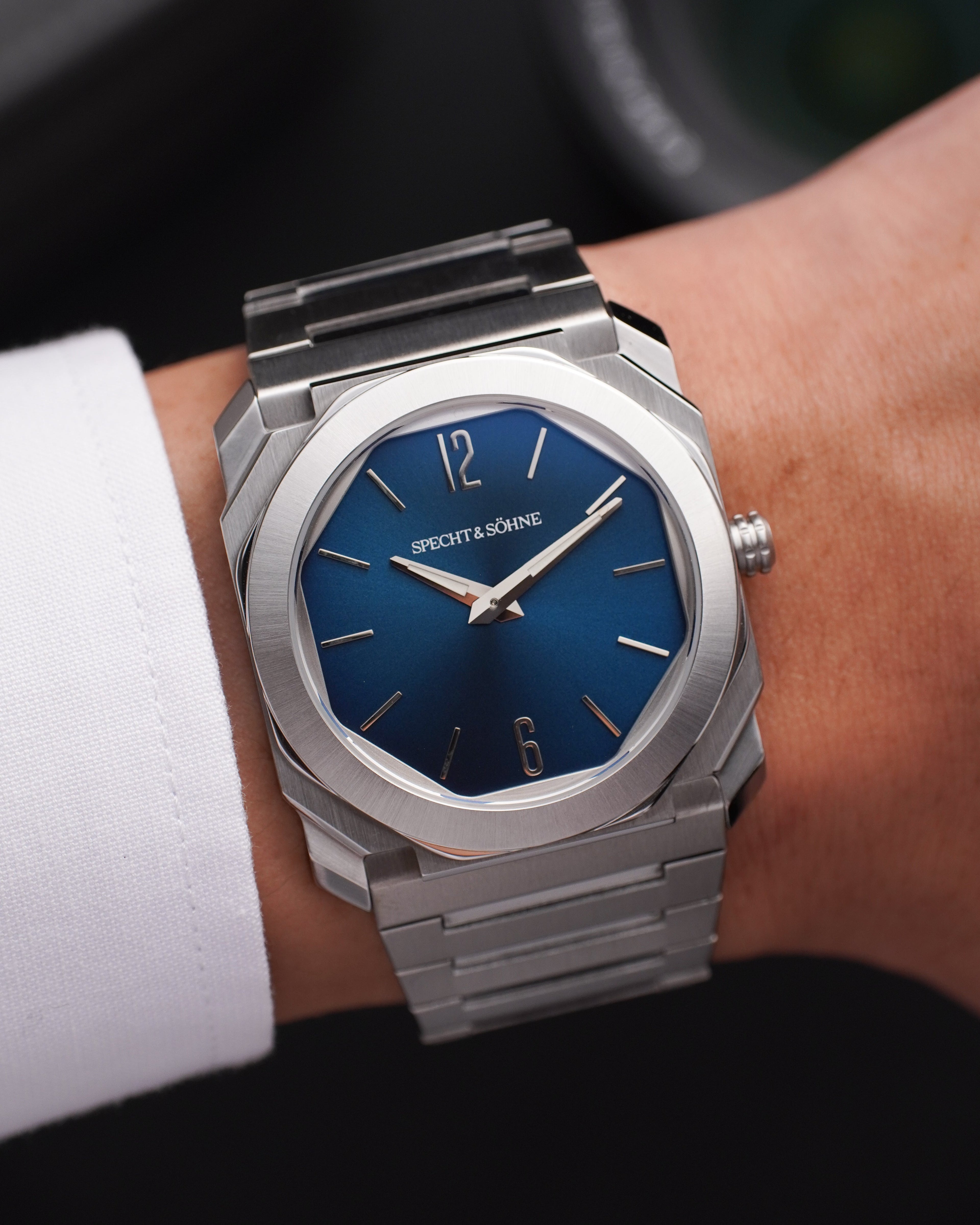 Specht & Söhne SP2654Q2 Quartz — Ultrafino 38mm, pulseira de aço, vista 4