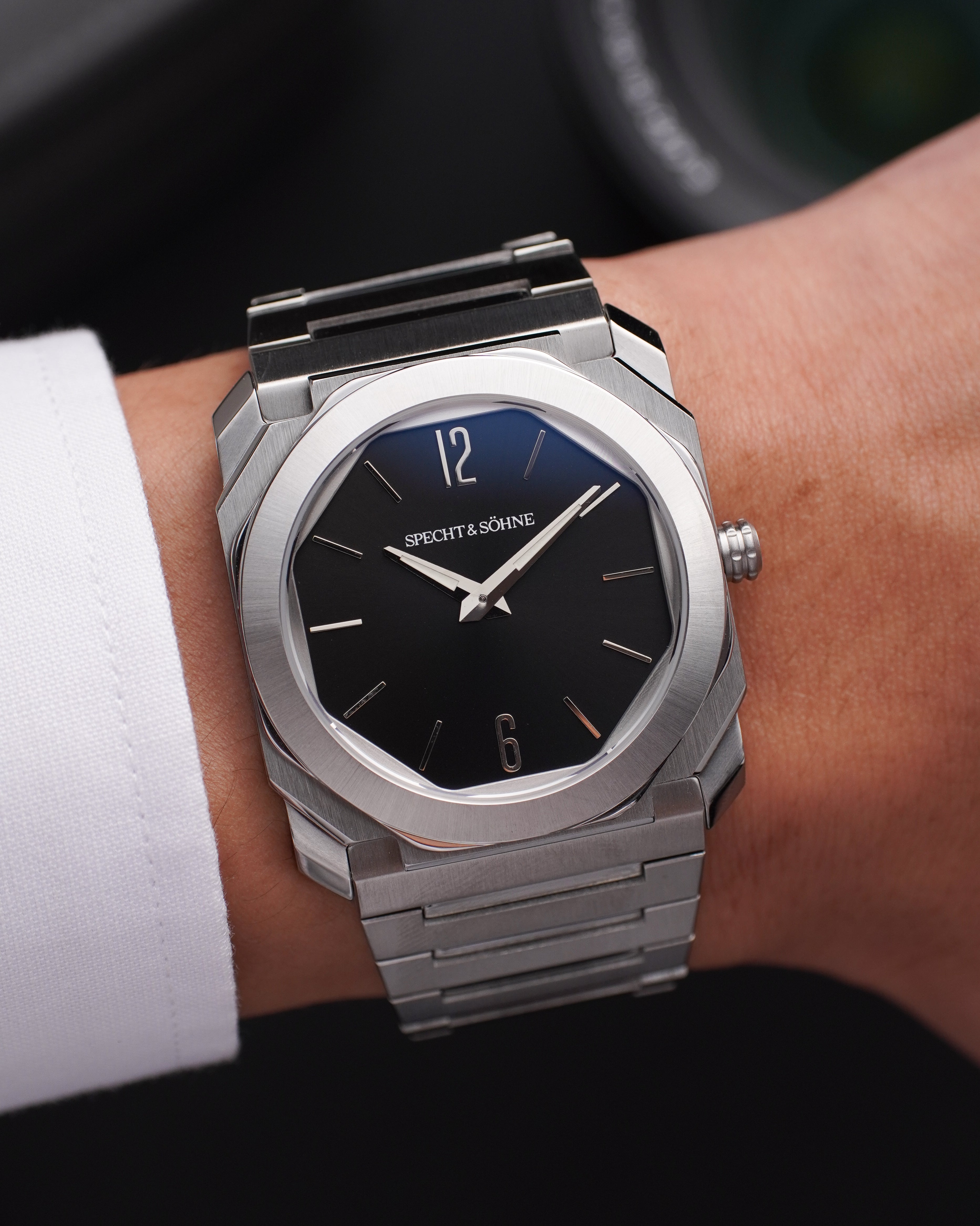 Specht & Söhne SP2654Q1 Quartz — Ultrafino 38mm, pulseira de aço, vista 4