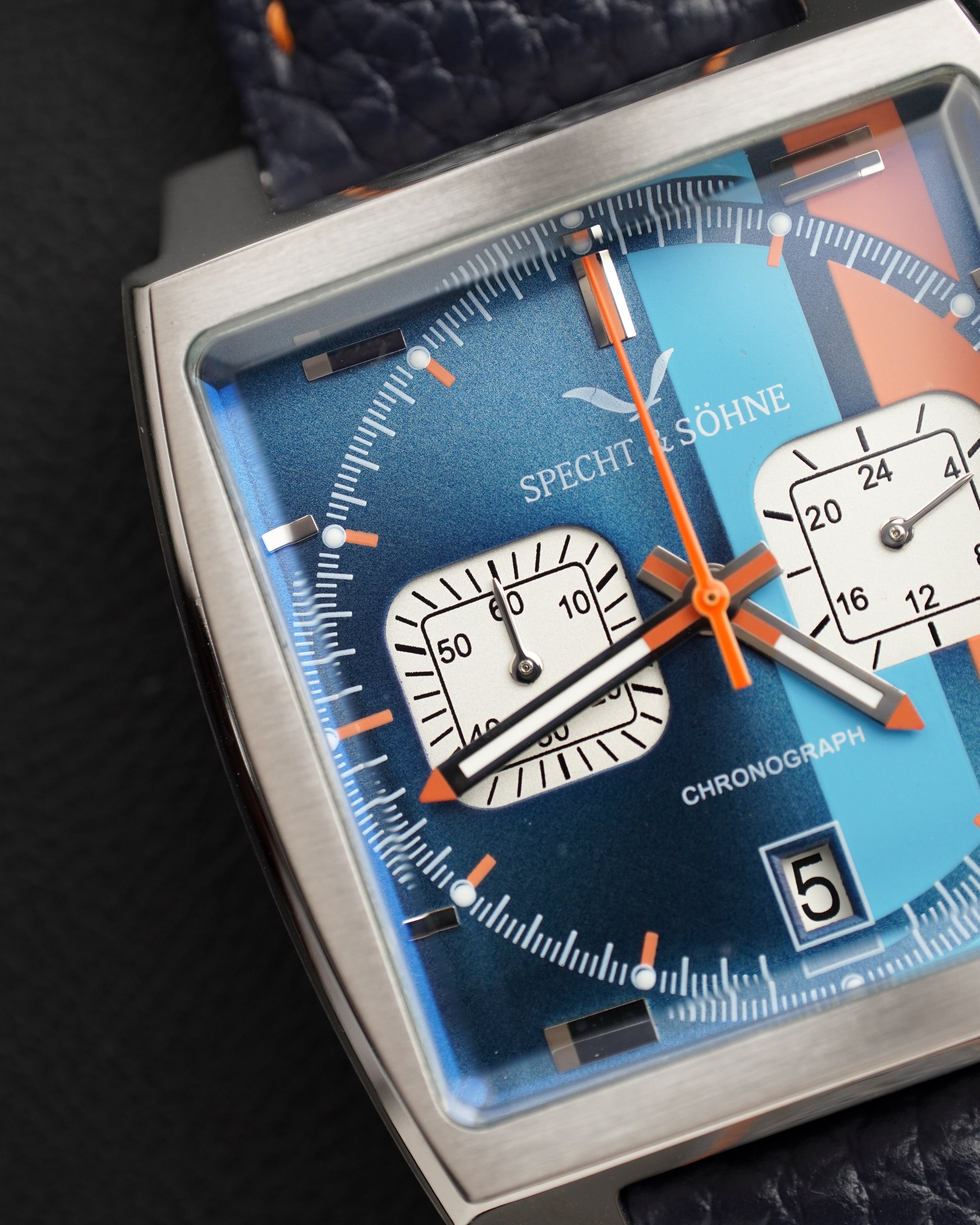 Specht & Söhne SP0009Q8 Quartz — Cronógrafo Quadrado 39mm, pulseira de couro, vista 5