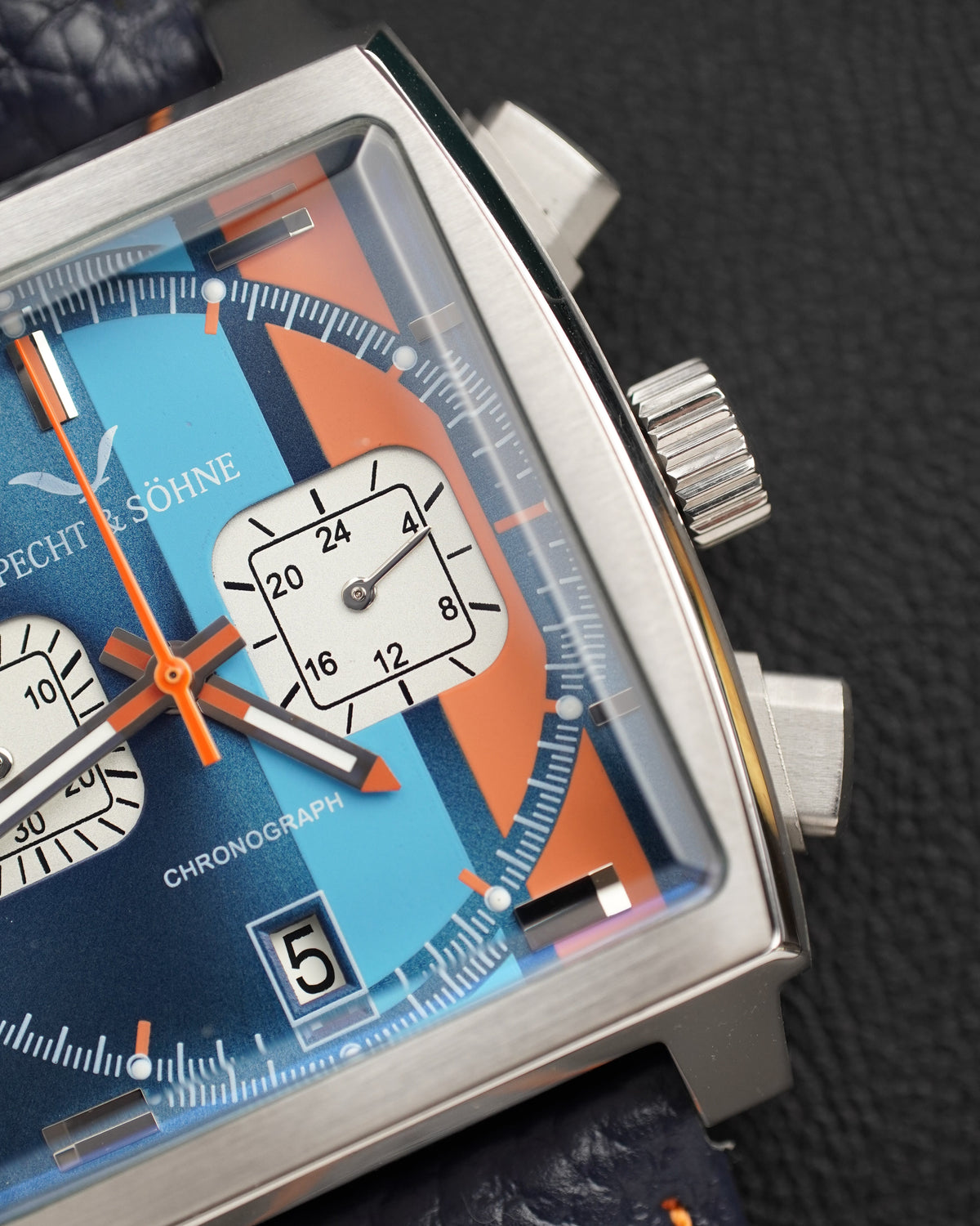 Specht & Söhne SP0009Q8 Quartz — Cronógrafo Quadrado 39mm, pulseira de couro, vista 6