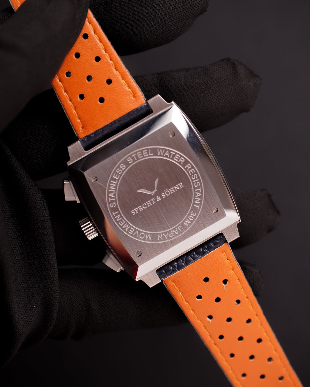 Specht & Söhne SP0009Q2 Quartz — Cronógrafo Quadrado 39mm, pulseira de couro, vista 10