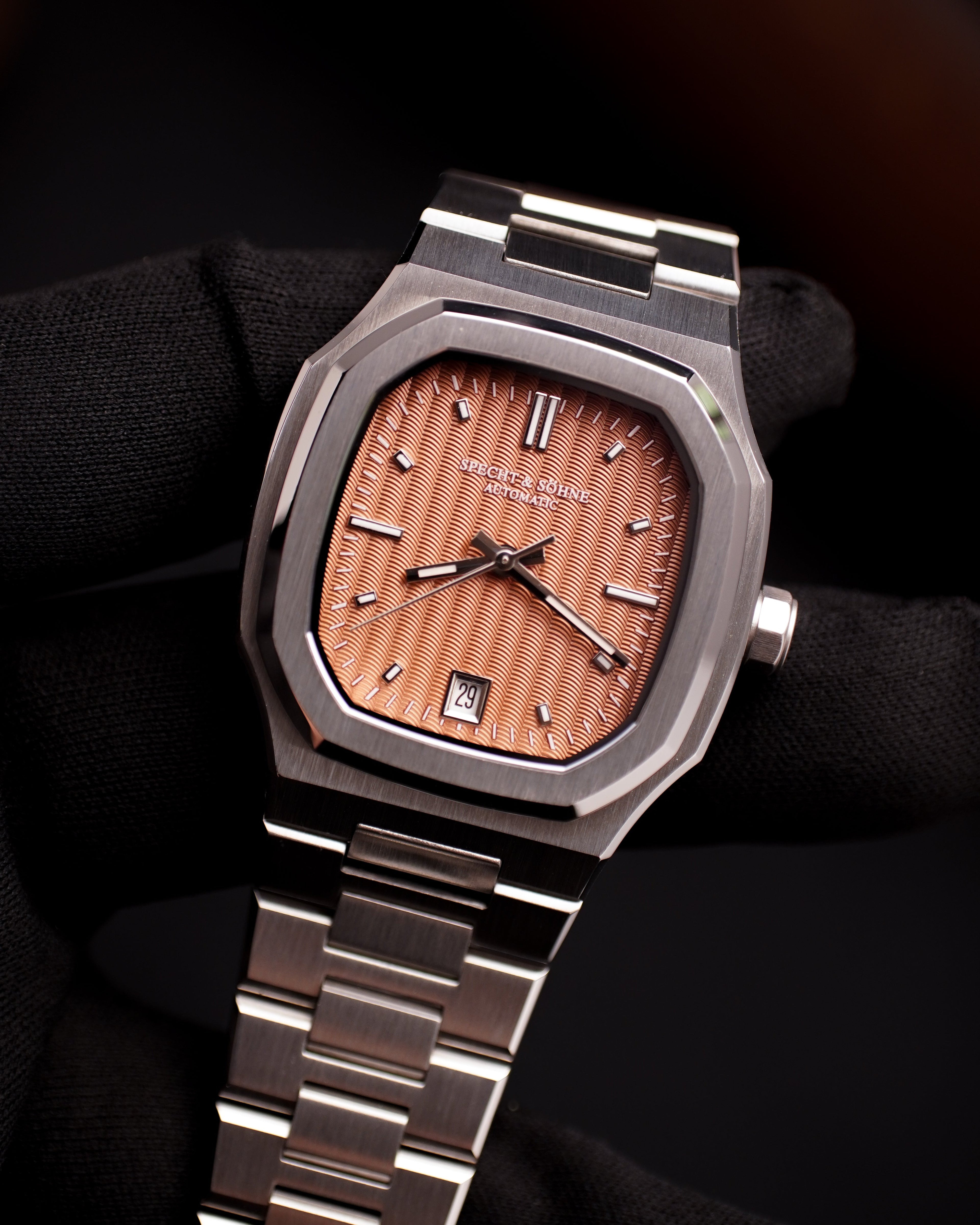 Specht & Söhne SP0017A1-V2 Automático — Integrado 37mm, pulseira de aço, vista 4