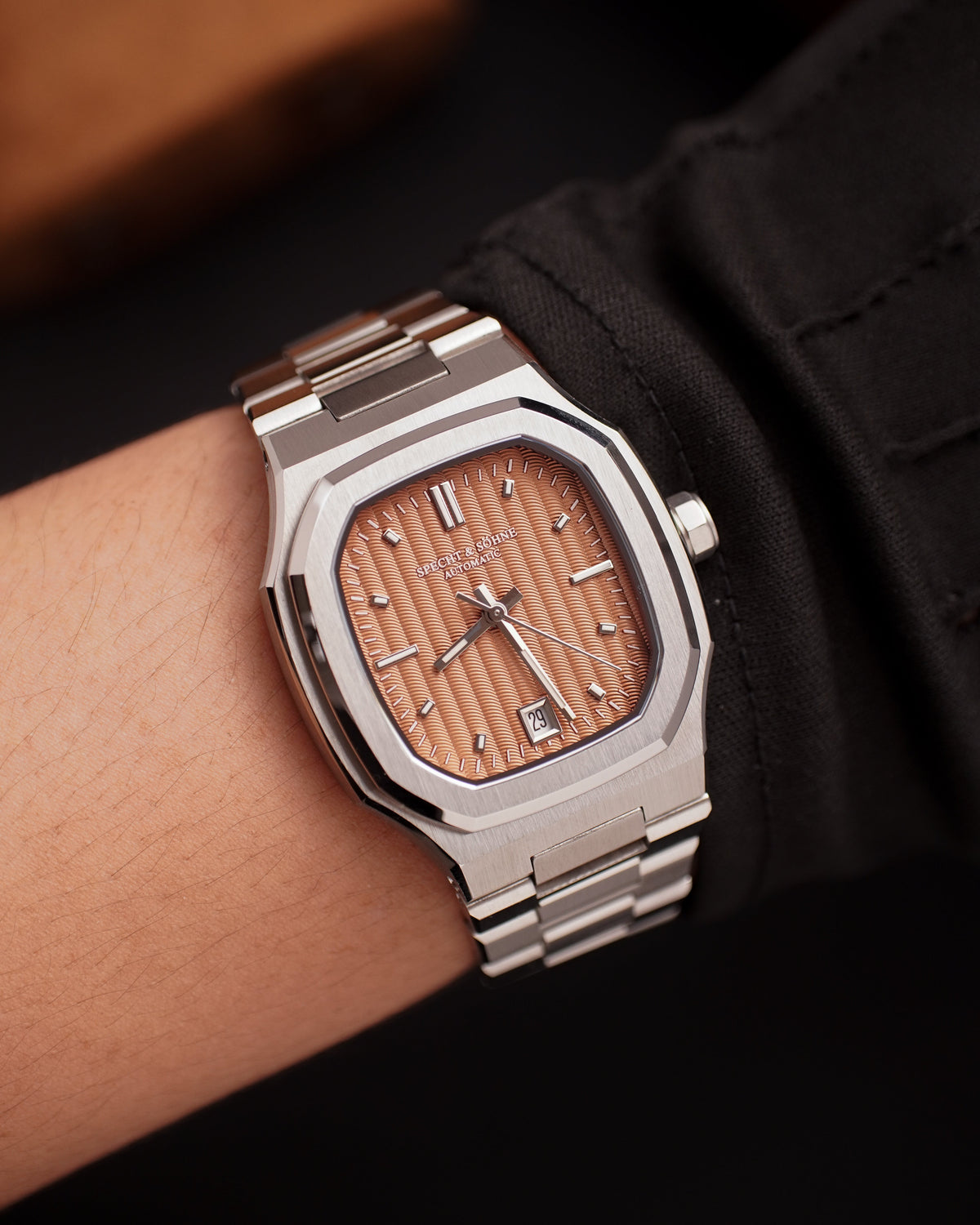 Specht & Söhne SP0017A1-V2 Automático — Integrado 37mm, pulseira de aço, vista 2
