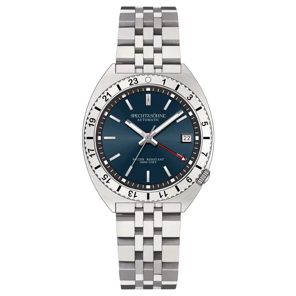 Specht & Söhne SP0020A8 Automático — Piloto 38mm, pulseira de aço, vista 3