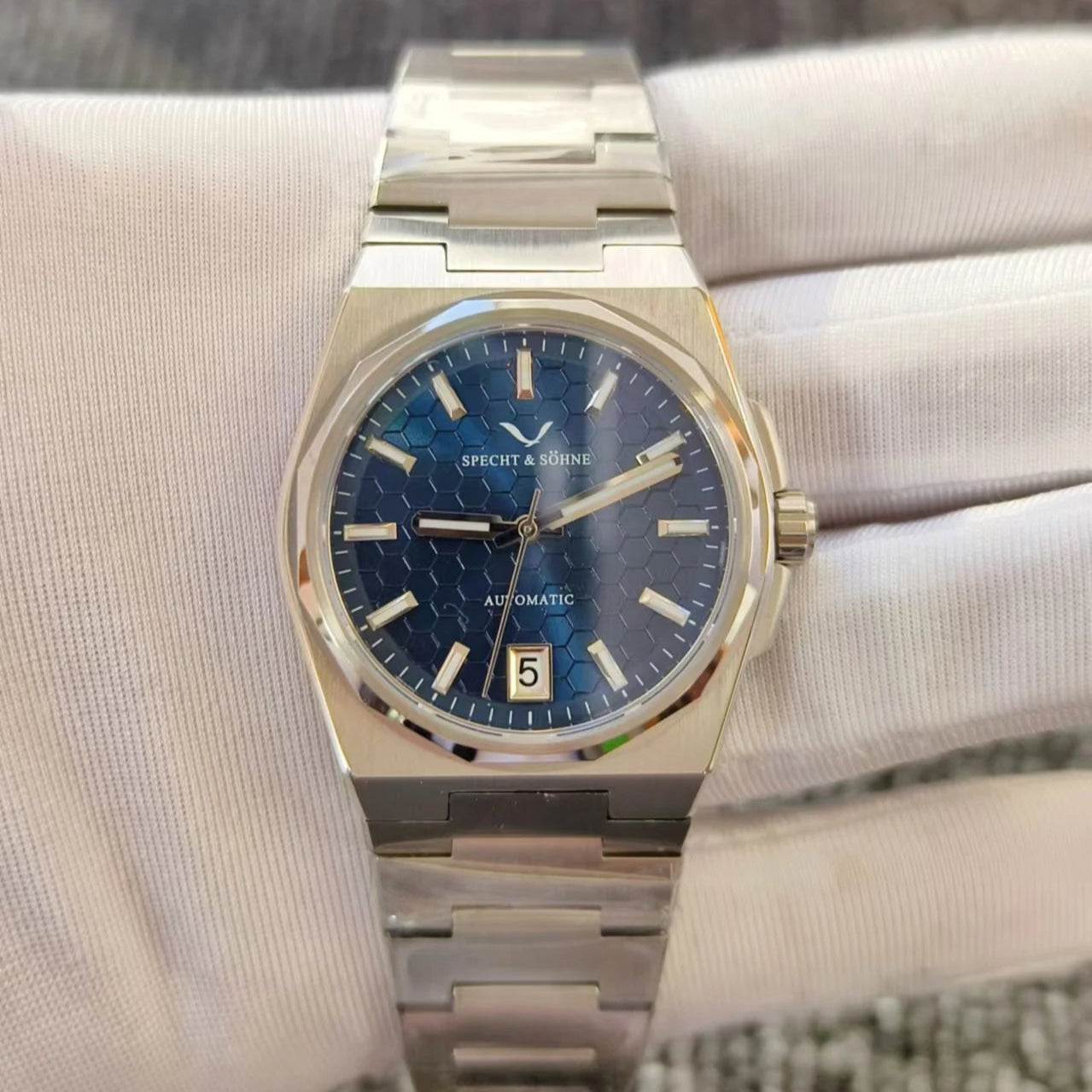 Specht & Söhne SP0023A1 Automático — Esportivo 37mm, pulseira de aço, vista 5
