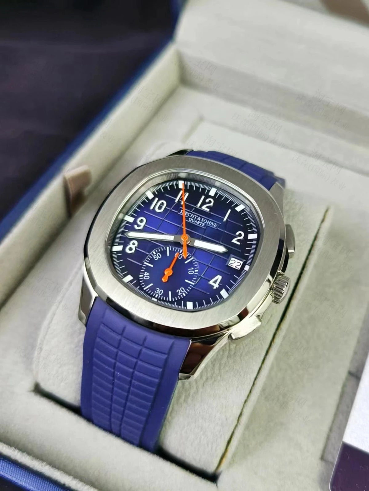 Specht & Söhne SP0006Q3 Quartz — Cronógrafo Esportivo 42mm, pulseira de silicone, vista 4