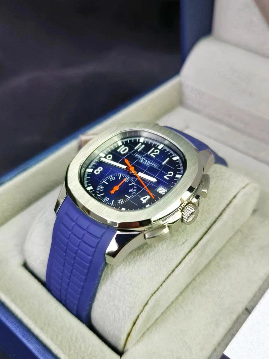 Specht & Söhne SP0006Q3 Quartz — Cronógrafo Esportivo 42mm, pulseira de silicone, vista 6