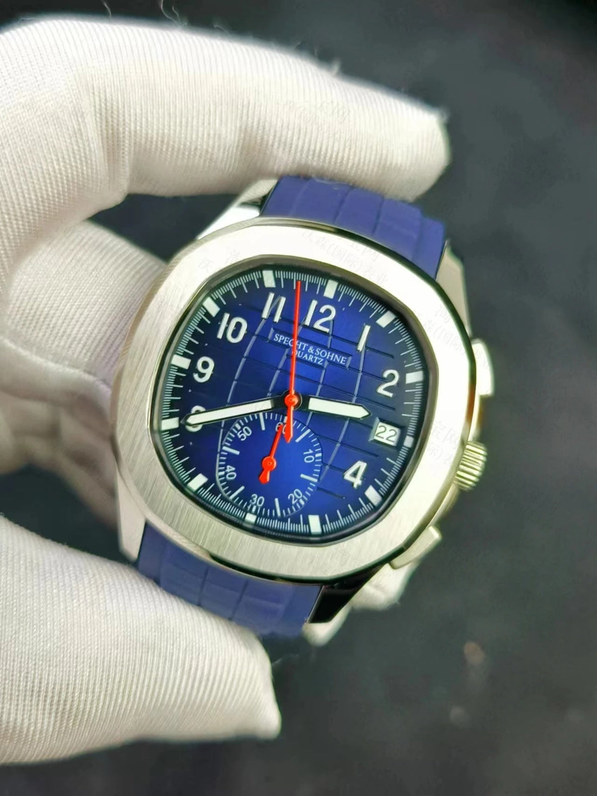 Specht & Söhne SP0006Q3 Quartz — Cronógrafo Esportivo 42mm, pulseira de silicone, vista 2