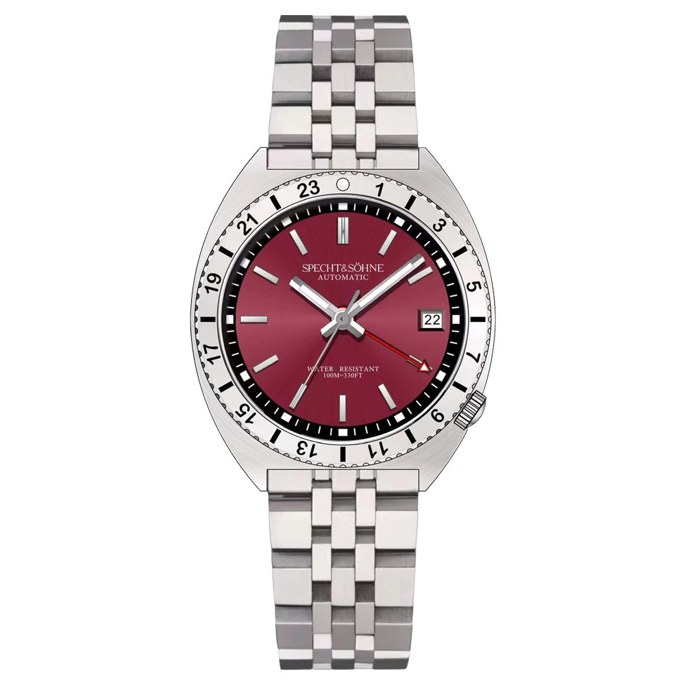 Specht & Söhne SP0020A8 Automático — Piloto 38mm, pulseira de aço, vista 2