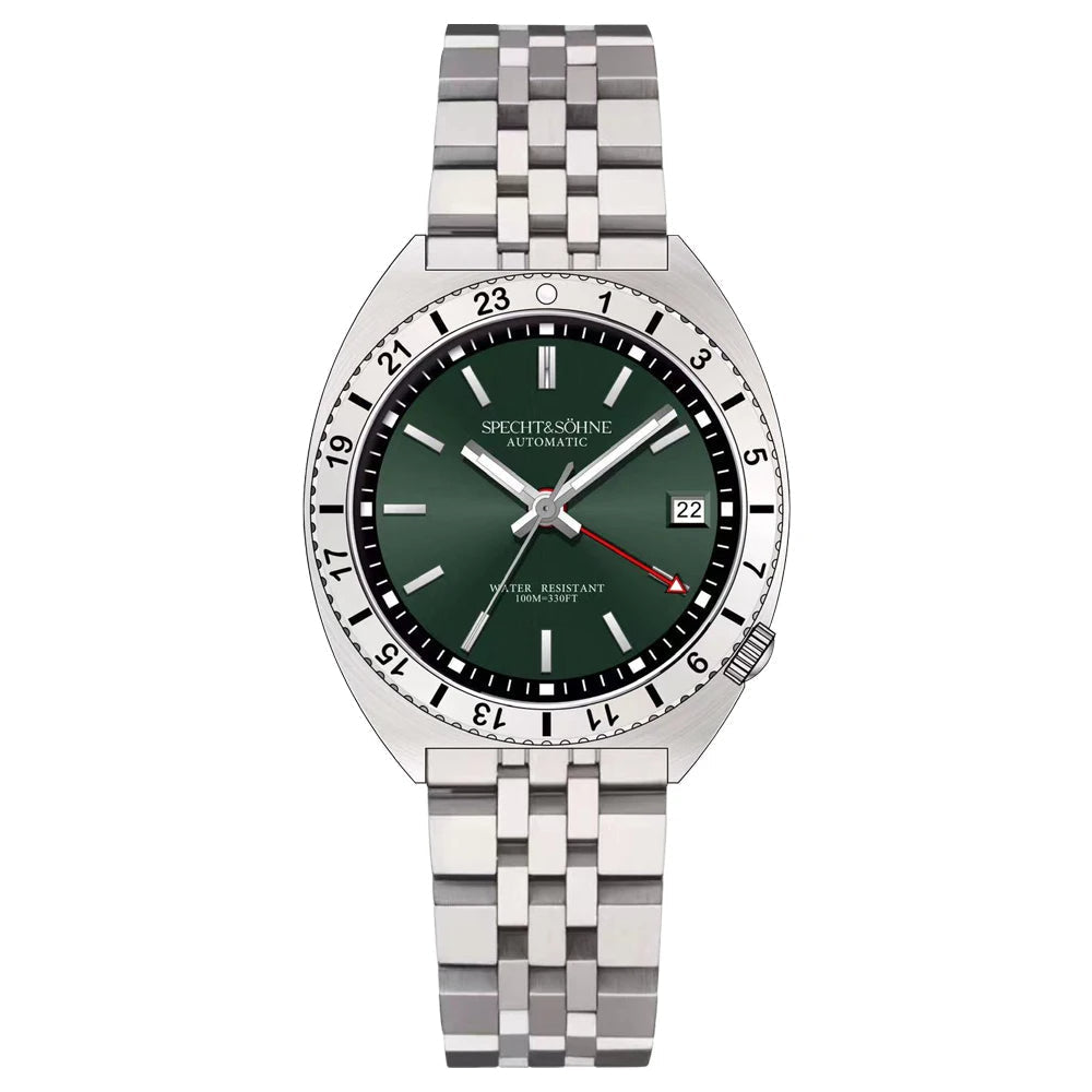 Specht & Söhne SP0020A10 Automático — Piloto 38mm, pulseira de aço, vista 5