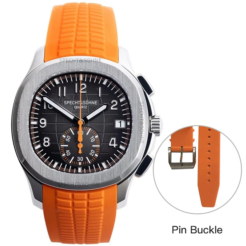 Specht & Söhne SP0006Q1 Quartz — Cronógrafo Esportivo 42mm, pulseira de silicone, vista 12