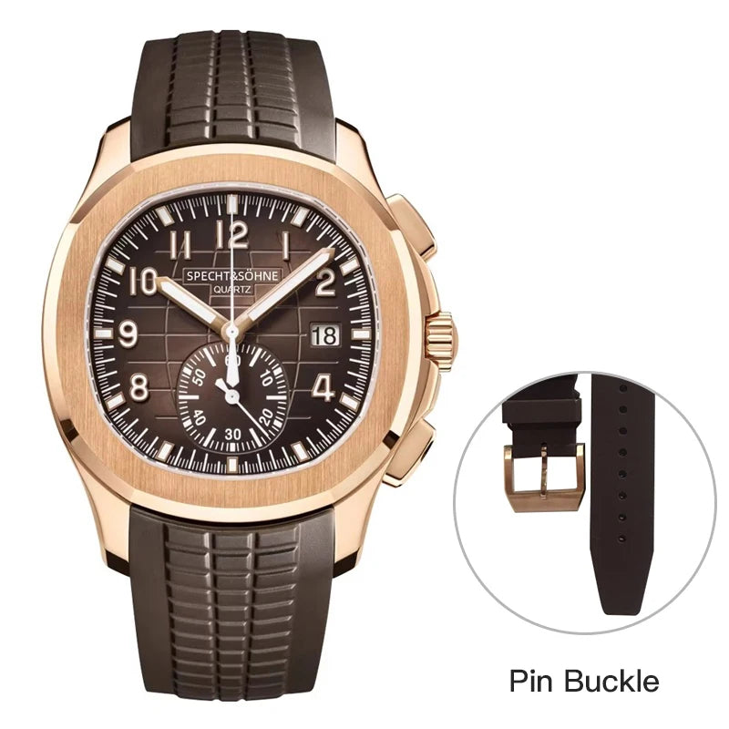 Specht & Söhne SP0006Q5 Quartz — Cronógrafo Esportivo 42mm, pulseira de silicone, vista 12