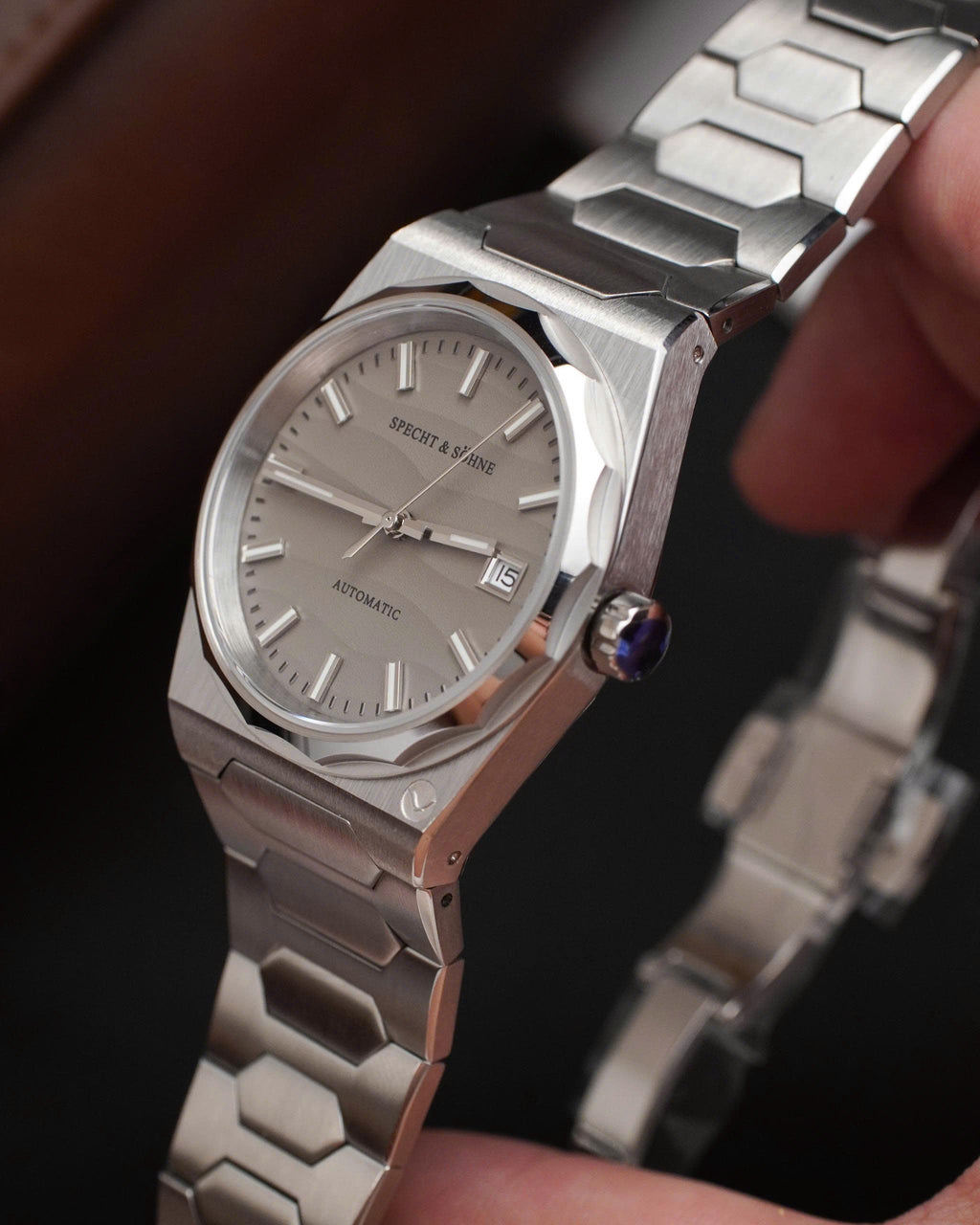 Specht & Söhne SP0036A4-D Automático — Integrado 37mm, pulseira de aço, vista 7